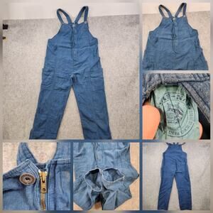 Vintage NAF NAF Overalls Mens Large? Blue Workwear Bib Made in France Utility